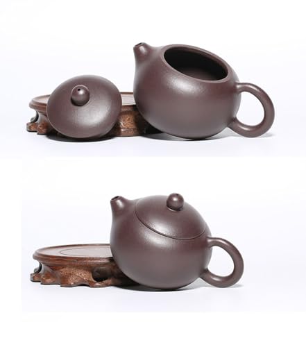 Image of Xishi Teapot 6oz Chinese Yixing Zisha Clay Pot Ceramics Purple Sand Mud Kungfu Tea Maker Set Kettle 9 Hole Filter (purple 180ml)