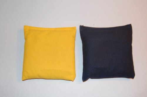 Weather Resistant Cornhole Bags (Set of 8) by SC Cornhole (Black/Yellow)