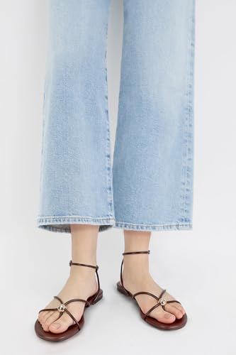 Strappy Flat Sandals for Women Comfortable Open Round Toe Sandals Dressy Beach Thong Flip Flop Slides4