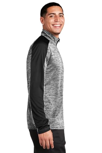 SPORT-TEK Unisex PosiCharge Electric Heather Colorblock Quarter Zip Pullover2