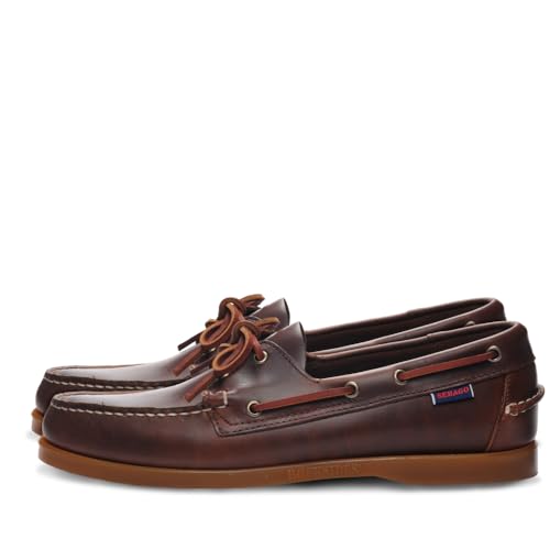 Sebago Docksides Portland Waxed, Náuticos Hombre, Marrón (Dk Brown Black Red), 43 EU