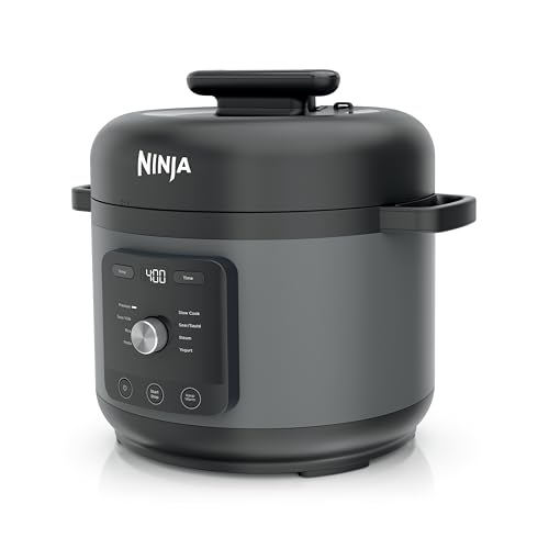 Ninja HyperHeat 9-in-1 6.5-qt Pressure Cooker | Steams, Slow Cooks, Sears, Sautés, Sous Vide, Yogurt & More | With SimpliServe Pot | Powerful 1200-Watt | Grey | PC201GY