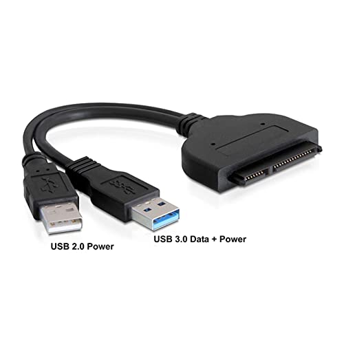 Cable adaptador High-Speed SATA 3.0 a USB 3.0 con puerto energía USB 2.0 miniatura 7