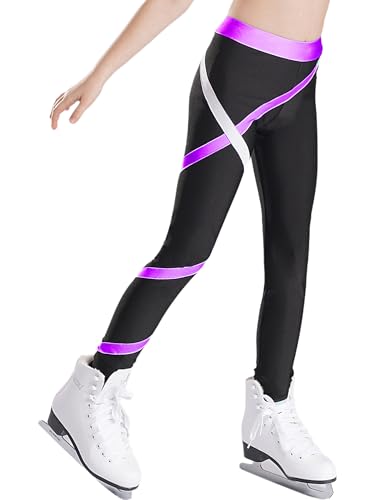 Jugaoge Girl's Jogger Pants Athletic Leggings Tight Pants Stretchy Skating Pants Sport Bottoms High Waist Pants