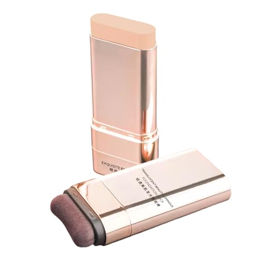 Foundation Stick, Foundation 2-in-1, cepillo de maquillaje impermeable, cobertura edificable, fórmula resistente al sudor, 10.4x4.6 cm, para mujeres, mejorar el tono de piel
