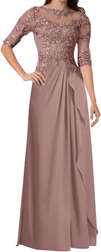 Infuness Damen Brautmutterkleider Für Hochzeit Lang Ballkleid 3/4-Ärmel Formelle Abendkleider...