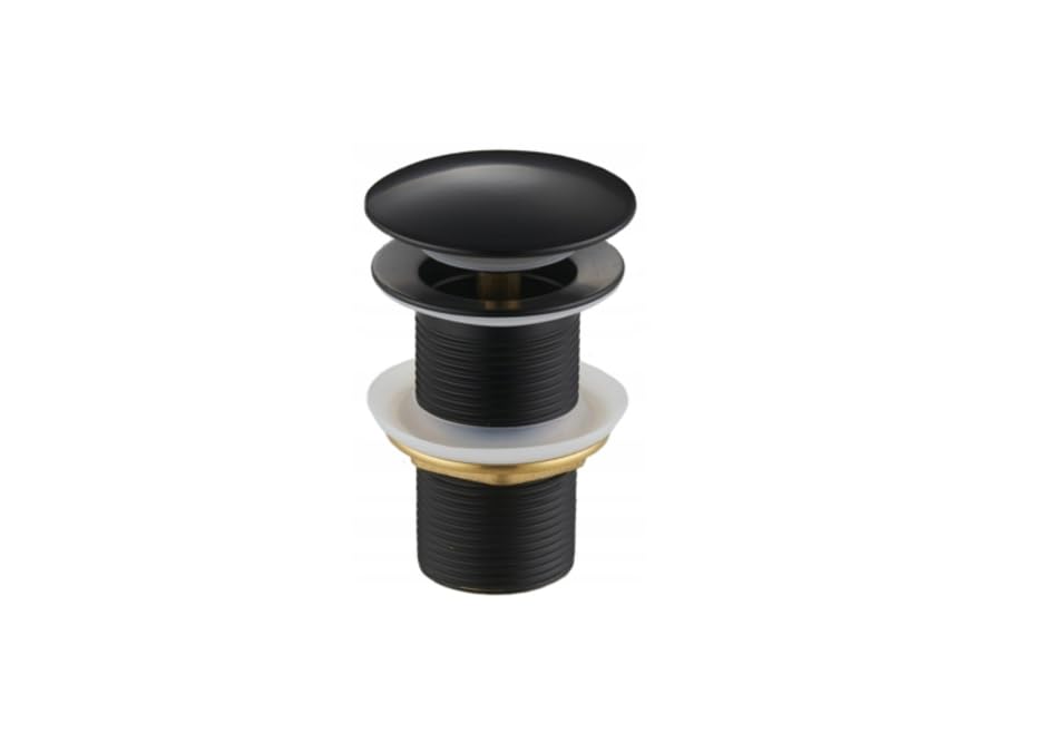 Sifone per lavabo + tappo a clic, scarico per lavandino e lavabo, set di scarico per lavabo, sifone di design, si adatta a qualsiasi lavandino, colore nero