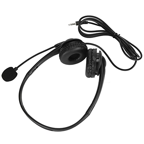 ACOGEDO Auriculares de Servicio Al Cliente Manos Estéreo con Cable Binaural PC Auriculares con Cancelación de Ruido para Ventas de Teléfonos Lata de Cancelación de Ruido de 3 5 Mm de (Modelo de 3,5