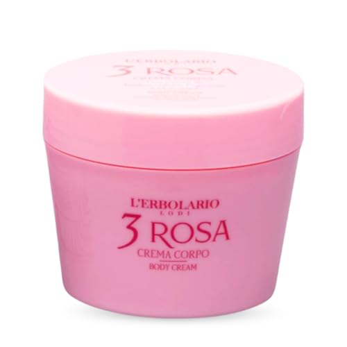 L'Erbolario Crema Corpo Profumata 3 Rosa con Estratti Naturali e Oli Nutrienti, Senza Siliconi, Parabeni e Petrolati - Idratazione e Compattezza per la Pelle - Fragranza Fiorita e Speziata - 200 ml