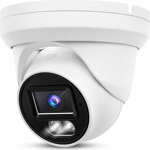 Real HD 4MP Full Color Night Vision PoE IP Turret Dome Camera, 2.8mm Wide Angle,...