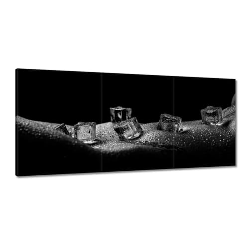 Toile corps féminin et glaçons 150x70cm pour l'ambiance design du salon