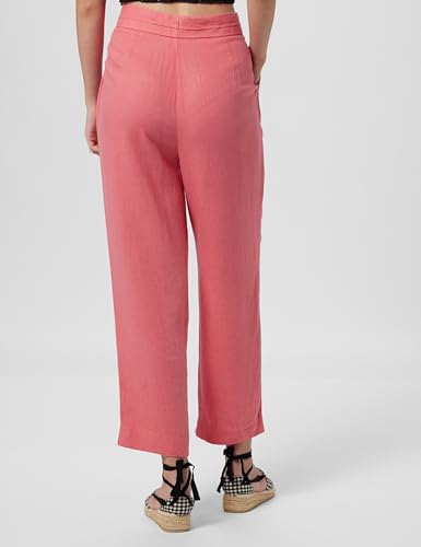 Image of Marks & Spencer Linen Mix Plain Comfort Fit Trousers