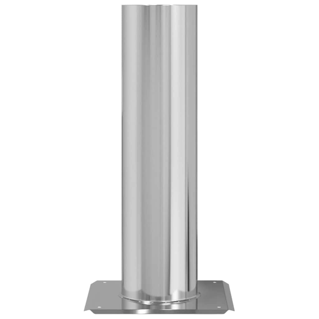 Edelstahl Kamin Kopf Erweiterung Silber 24 x 24 x 50 cm polierte Wasserabweisend Kaminzubehör für Außenkamin Rauchableitung mit Belüftung