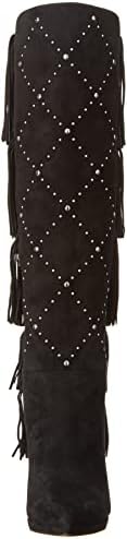 Vince Camuto Women's Footwear Women's Panaryaz Fringe Embellished Knee High Boot Fashion, Black, 6.5 | Image 1