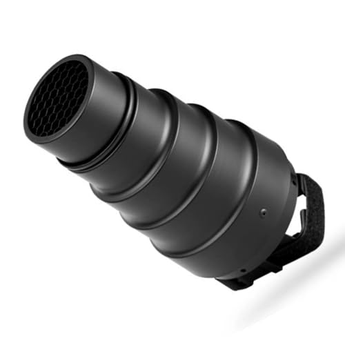 Snoot cónico Mingzhe para flash con rejilla de panal y 5 filtros de gel de color 4