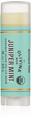 Olivina Men Organic Olive Oil Lip Balm, Juniper Mint, 0.15-Ounce