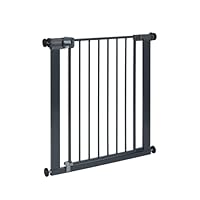 Safety 1st Easy Close Metal Gate, Baby Stair Gate Pressure Fit, 73-80cm (max. 108cm), Easy-Closing Baby Safety Gate, One-Hand Opening, No-Screw Installation (No Drilling), Double Lock System, Black
