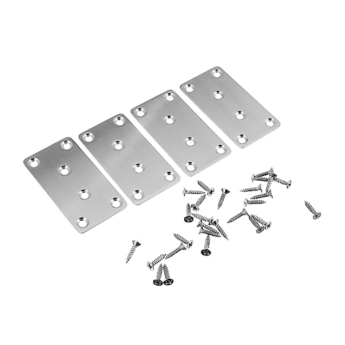 CIYODO Stainless Steel Angle Iron 4pcs Corner Bracket Counter Bore Design Fixing Screws for Furniture Repair