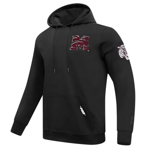 Mens College Morehouse College Classic Chenille Pull Over Hoodie Black 3Xl2