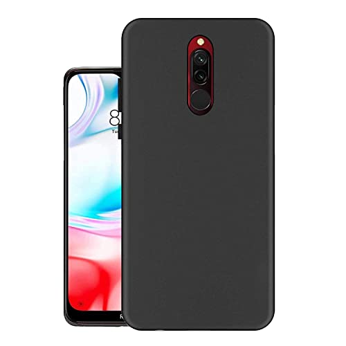 Image of Mobile Back Cover Case for Xiaomi Redmi 8 (Silicone Case|CameraProtection|Black SC1510)