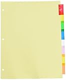 Wilson Jones Insertable Binder Tab Dividers, 8 Tab Multicolor (W54311A) - 6 packs of 8 sets