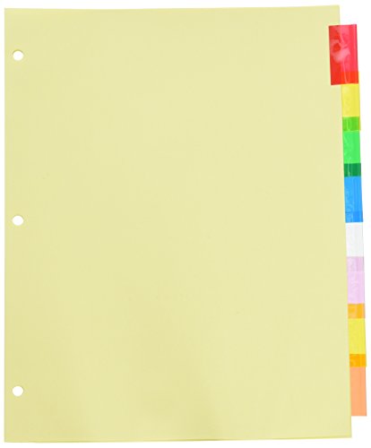Wilson Jones Insertable Binder Tab Dividers, 8 Tab Multicolor (W54311A) - 6 packs of 8 sets