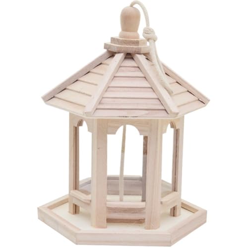 Lpitoy Comedero para Pájaros De Madera para Jardín Exterior, Comederos Colgantes para Pájaros, Cenador De Madera, Comedero para Pájaros De Gran Capacidad, Comedero para Pájaros