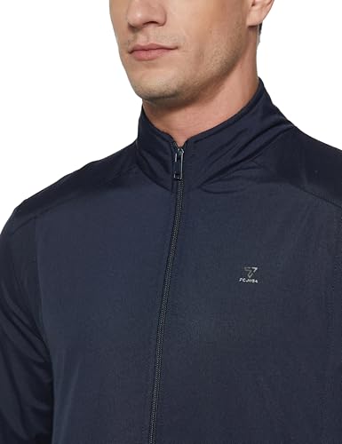 Image of Qube By Fort Collins Men's Windcheater Jacket - Lightweight Windbreaker for Men | Full Zip Drizzle-Resistant High Neck Casual Jacket with Zip Pockets for Spring, Autumn, Travel & Daily Wear