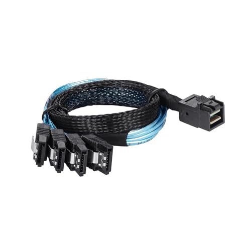 Cable S/AS HD 12G SFF8643 a 4 SATA 1m miniatura 2