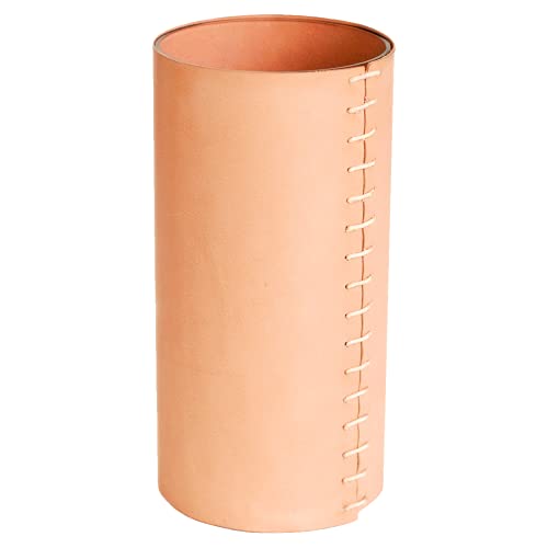 Apricot Terracotta Vase (8”) - Genuine Leather Modern Vases For Home Decor - Unique Vase For Shelf Decor Or Mantel Decorations - Light Orange Vase For Use As Boho Vase, Minimalist Vase, Or Nordic Vase #TOP28