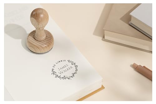Stamp by Me | Ex Libris | Sello de Madera Personalizado para Libros | Sello Personalizado de...