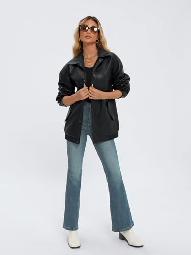 AUTOMET Women's Oversized Leather Jackets Faux Suede 2025 Fall Zip Up Motorcycle Coats Blazer Jackets for Women Outfits3