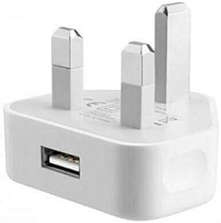 Greatangle-UK UK Mains Wall 3 Pin Plug Adaptor Charger Power With USB Ports For Phones Tablets For Samsung For IPhone white UK plug Single USB