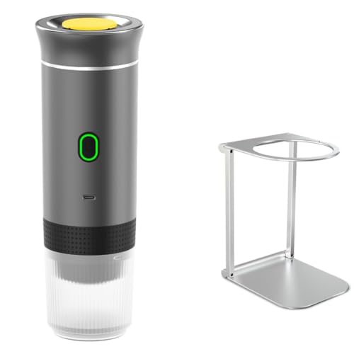 Zolynx Cafetera Espresso Portátil 2 en 1 con Soporte, Autocalentable, USB-C, Ideal para Viajes en Autocaravana, Senderismo y Oficina.