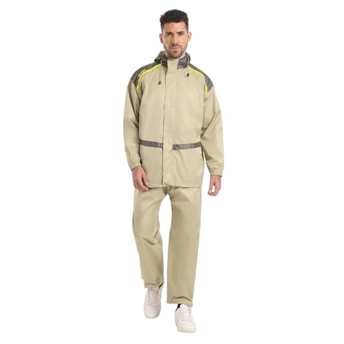 Image of Citizen Hooded Raincoat for Men Women Waterproof for Bike Riders Dobby Fabric Lightweight Stylish Sealed Hood, Large Pockets, Heavy-Duty Zippers Rainwear with Carry Pouch-CR017