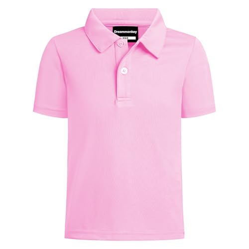 Image of Dreammonkey Toddler to Youth Stain Resistant Polo Shirts Kids Collared Golf T-Shirt School Uniform for Boys and Girls