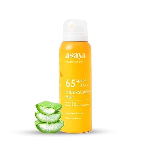 SPF 65+ Sunscreen Spray with Aloe Vera extract | Broad Spectrum UVA + UVB Coverage | For Men & Women | Quick-drying, No White-Cast | Sweat & Waterproof Sunscreen Spray | All skin types | 100ml