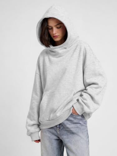 Trendy Queen Womens Mock Neck Oversized Hoodies Comfort Fall Clothes - Image 5