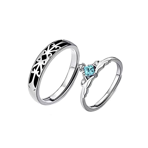 Couples Promise Ring Sets Couple Ring Knight Princess Marriage Rings for Couples Engagement Wedding Ring Set for Him and Her Matching Promise Rings for Couples