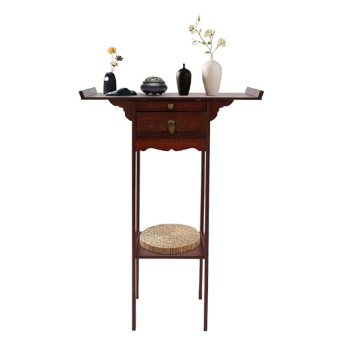 Bamboo Altar Table with Drawer, Freestanding Cabinet, 27.6" x 13" x 41"