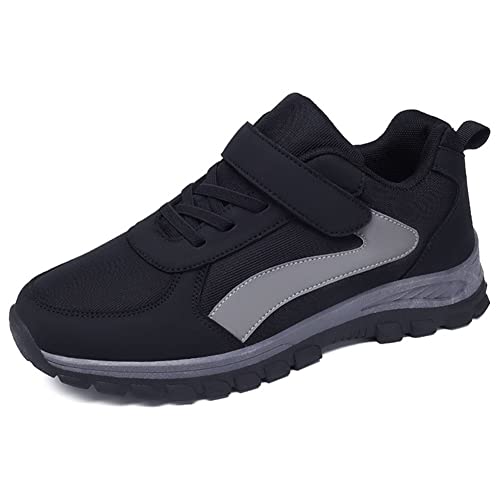 Image of LEADER SHOW Men's Comfortable Walking Shoes Non-Slip Safety Casual Sneakers for Elderly Strap Closure