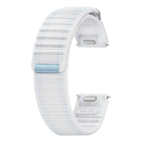 Image of SAMSUNG Galaxy Watch 7, 6, 5, 4 Series Fabric Band, Nylon, Smartwatch Replacement Strap for Men and Women, One Click Attachment, Medium /Large, ET-SVL31LWEGUJ, Blue /White