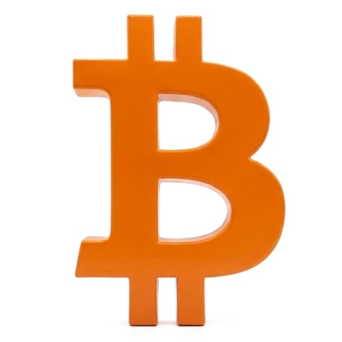 Image of 3D Bitcoin Logo Car Emblem Badge - Bitcoin Car Decal - ABS Plastic Weather Resistant Paint-Safe Easy Application 1.75in x 2.5in (Orange)