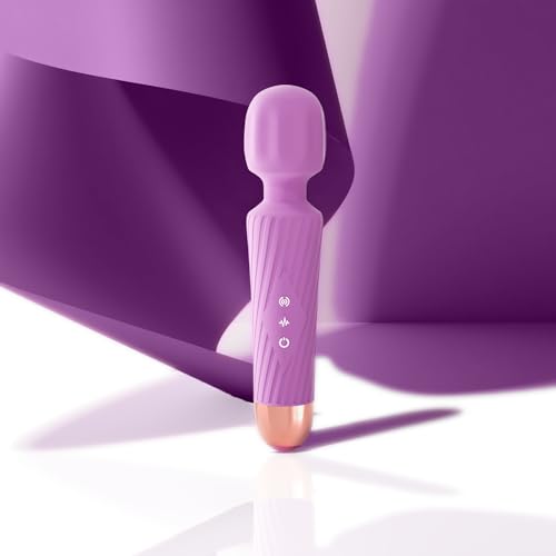 Gladay Massage Wand Handheld Cordless Massager - 3 Hrs Runtime & Quiet Powerful Waterproof - Deep Tissue Massager for Ultimate Relaxation Tool - 20 Modes 8 Speeds, Memory Feature, Gift (Purple)