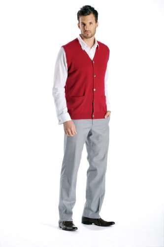 Cashmere Boutique 100% Pure Cashmere Sleeveless Vest Men's Cardigan Sweaters - 2 Front Pockets, Button Down, & V Neck Sweater3
