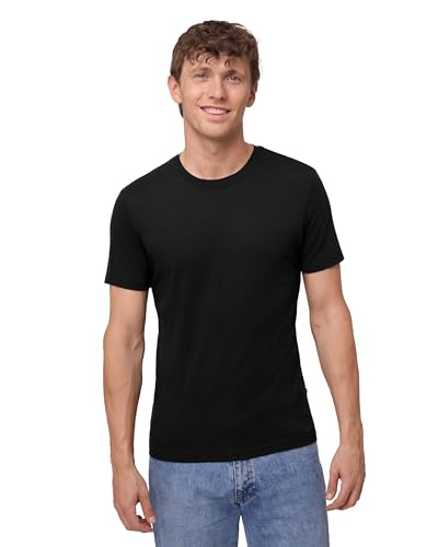 DANISH ENDURANCE 100% Merino T-Shirt Herren Atmungsaktives Unterhemd 1er oder 2er Pack Schwarz M