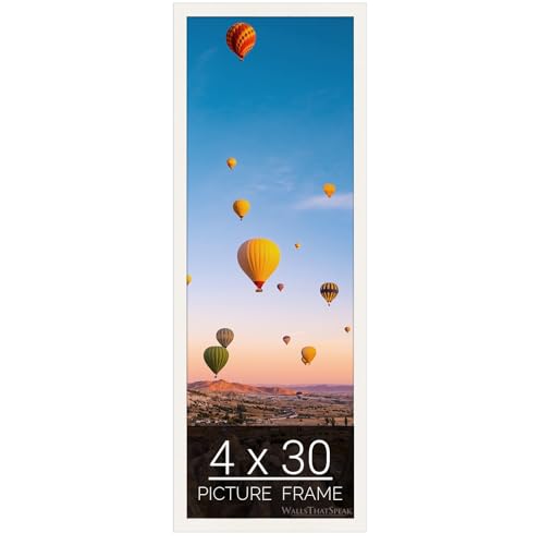 wallsthatspeak 4x30 white Picture Frame for Puzzles Posters Photos or Artwork