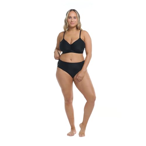 Body Glove Women's Standard Smoothies Drew Solid D, DD, E, F Cup Bikini Top Swimsuit, Black2