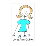 CafePress Stick Quilter W Text Lg Rectangle Bumper Sticker Car Decal