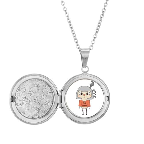 Collier médaillon constellation Cancer porte-photo en argent - Bijou astro lune